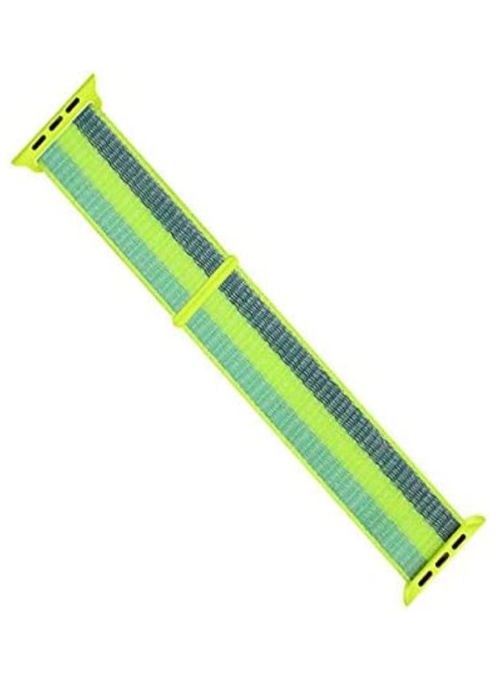 VITION حزام رياضي نايلون لساعات آبل 45 مم 44 مم 42 مم حزام بديل ناعم لسلسلة iWatch 7 6 SE 5 4 3 2 1 متعدد الأخضر - Image 2