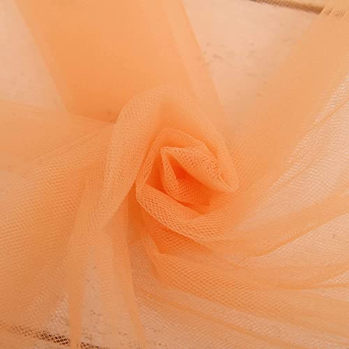 INKAJ Multi Purpose Solid Nylon Soft Net Combination Fabric - for Wedding, Parties, Costumes, and Decoration (16.4 x 4 Feet, Peach) - Image 1