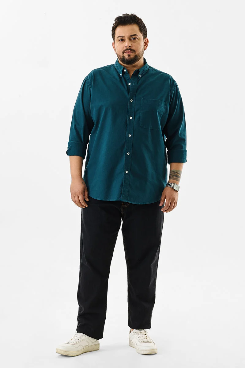 SNITCH Lucia Teal Plain Plus Size Shirts