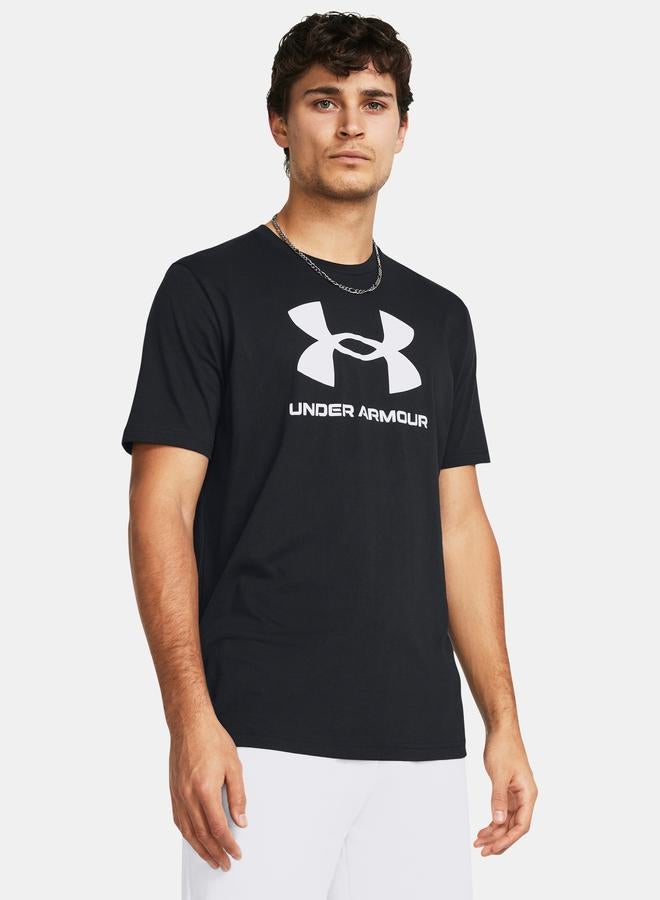 UNDER ARMOUR تي شيرت سبورت ستايل بأكمام قصيرة وشعار - Image 1