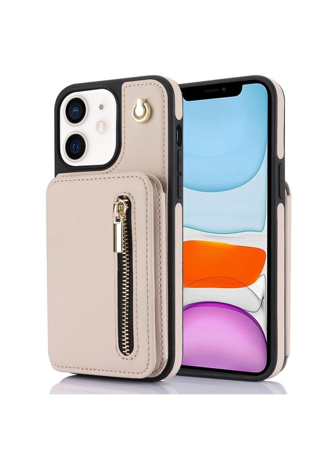 S-TOP Case For iPhone 11 YM006 Skin Feel Zipper Card Bag Phone Case with Dual Lanyard - Image 1