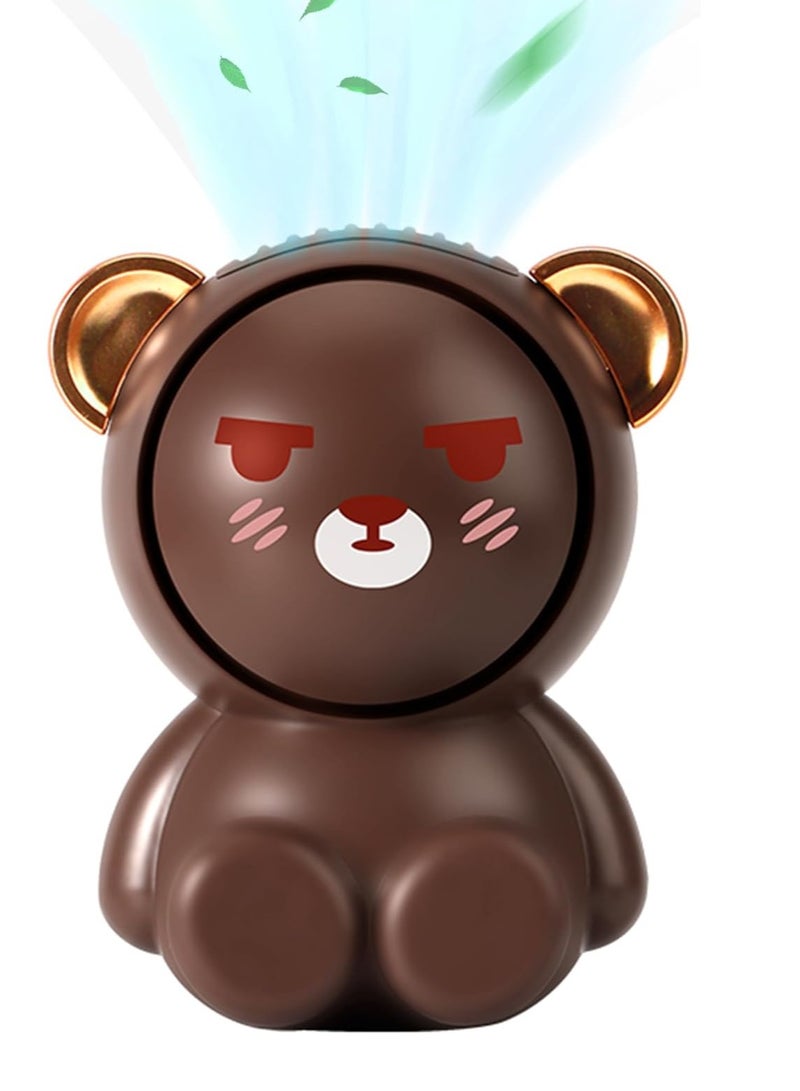 general Bear Fan, Portable Neck Fan, Cute Handheld Fan, Rechargeable Battery Powered Fan, 2 Speed Wind, Bladeless Design, Exquisite Appearance, Gift for Kids Girls Women, Brown - Image 1