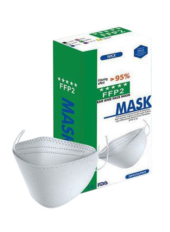NIBEMINENT Pack 20 Pieces Particulate Respirator Face Mask White Adults - Image 1