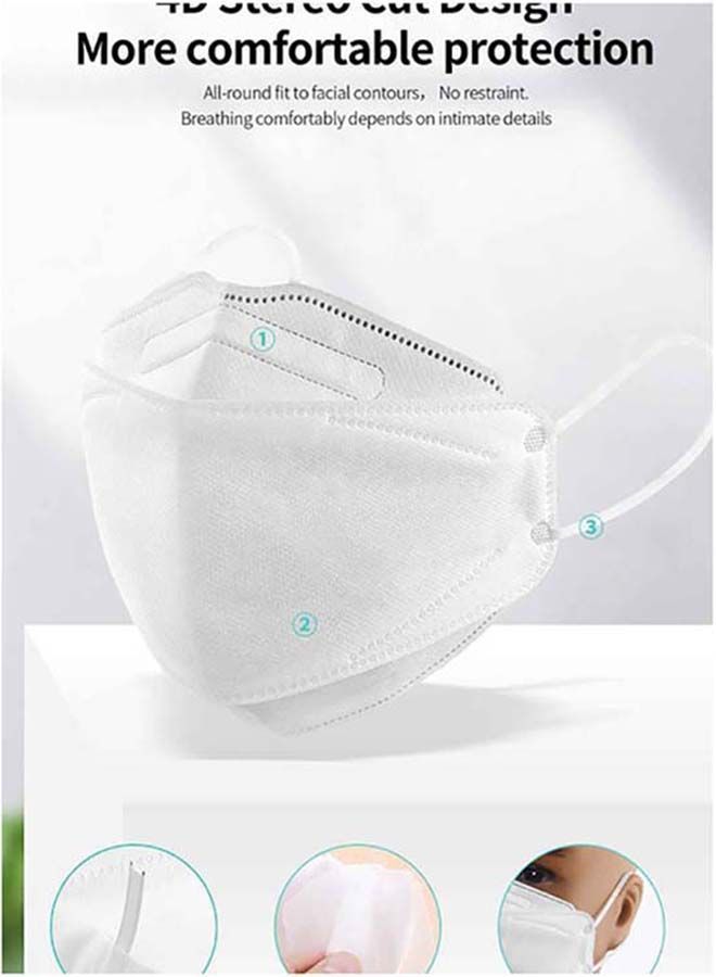NIBEMINENT Pack 20 Pieces Particulate Respirator Face Mask White Adults - Image 3