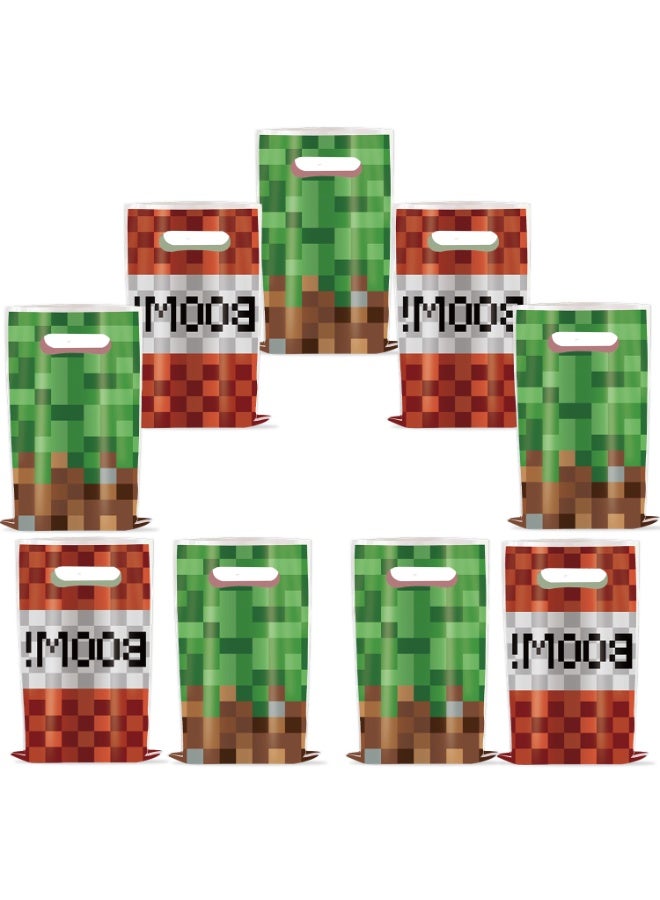 ILovhaprty Minecraft Party Favor Bags for Kids – 10PCS Double-Sided PE Gift Bags, Pixel Style Goodie Bags for Minecraft Birthday Party Supplies, Treat Bags for Candy, Toys & Party Favors - Image 3