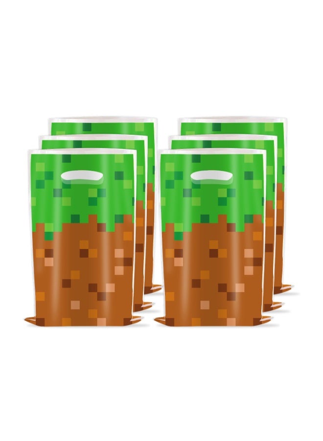 ILovhaprty Minecraft Party Favor Bags for Kids – 10PCS Double-Sided PE Gift Bags, Pixel Style Goodie Bags for Minecraft Birthday Party Supplies, Treat Bags for Candy, Toys & Party Favors - Image 4