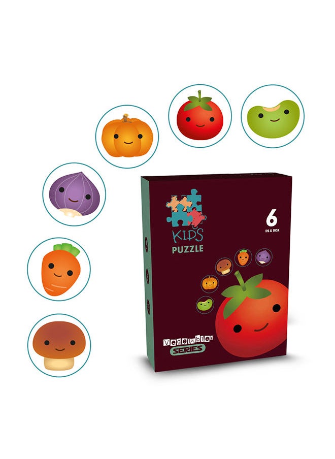 Little Story - 6-in-1 Matching Puzzle Educational & Fun Game - Vegetables - Image 1