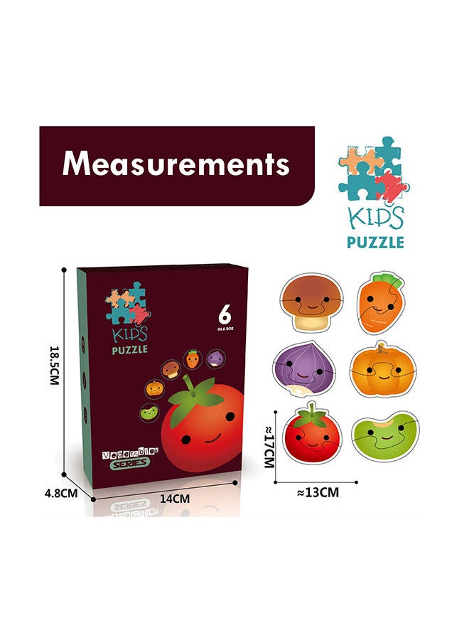 Little Story - 6-in-1 Matching Puzzle Educational & Fun Game - Vegetables - Image 1