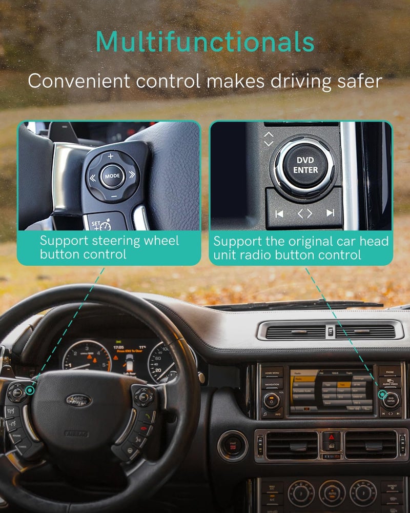 CHOOCL Car Bluetooth Receiver with iPod Cable Premium Wireless Audio Adapter for Land Rover, Range Rover & Jaguar–Bluetooth 5.0 with aptX-HD Sound - Image 3