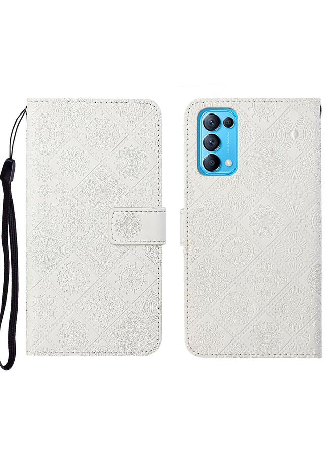 اس-توب جراب لهاتف OPPO Reno5 5G، جراب هاتف جلدي منقوش بنمط عرقي - Image 1