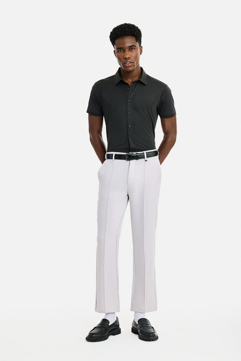 سنيتش Black Checkered Half Sleeve Regular Fit Casual Shirt