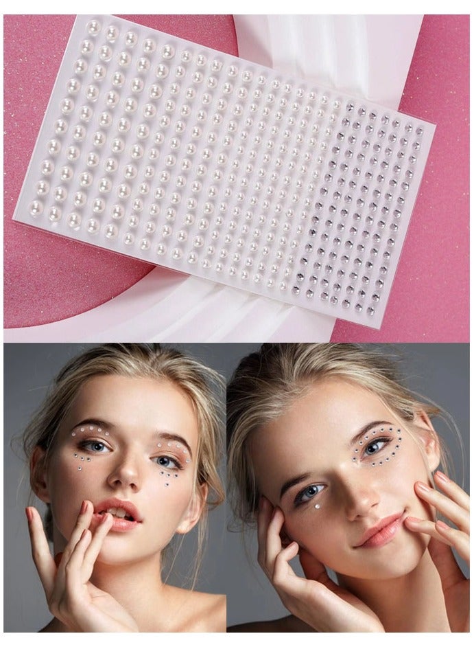 Self Adhesive Pearl Crystal Stones Face Body Tattoo Stickers Shiny Crystal Stones for Face Body Nail Decoration - Image 1