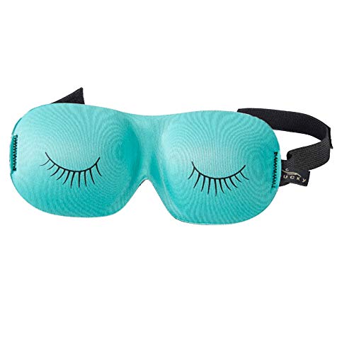 Bucky Ultralight Comfortable Contoured Travel and Sleep Eye Mask, Aqua Eyelash, One Size - Image 1
