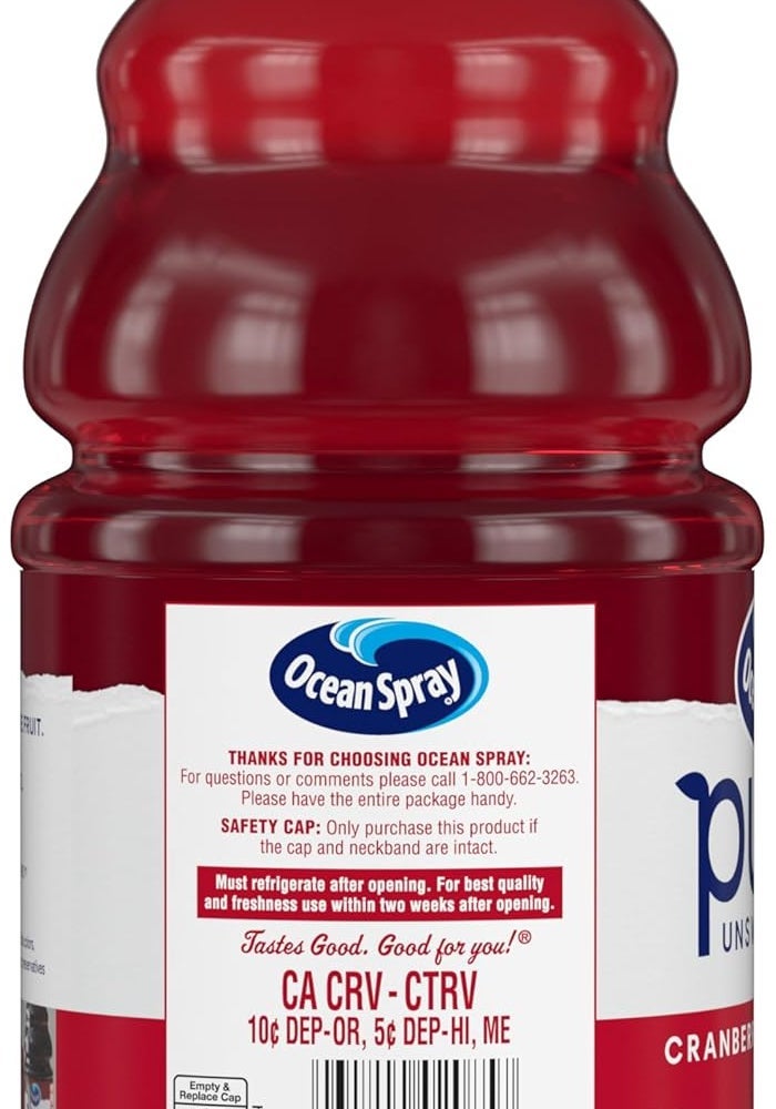 Ocean Spray عصير التوت البري النقي غير المحلى من أوشن سبرay، 100% عصير من المركز، زجاجة سعة 32 أونصة سائلة - Image 4