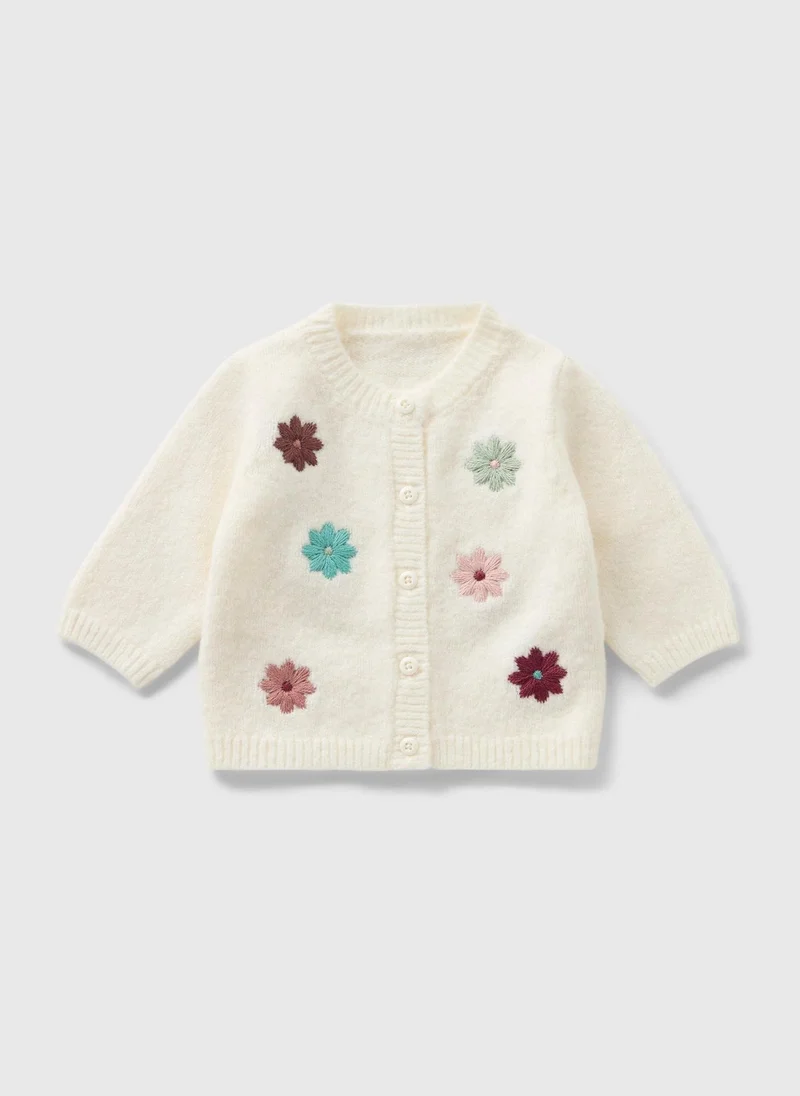 ماتلان Baby Cream Floral Embroidered Cardigan