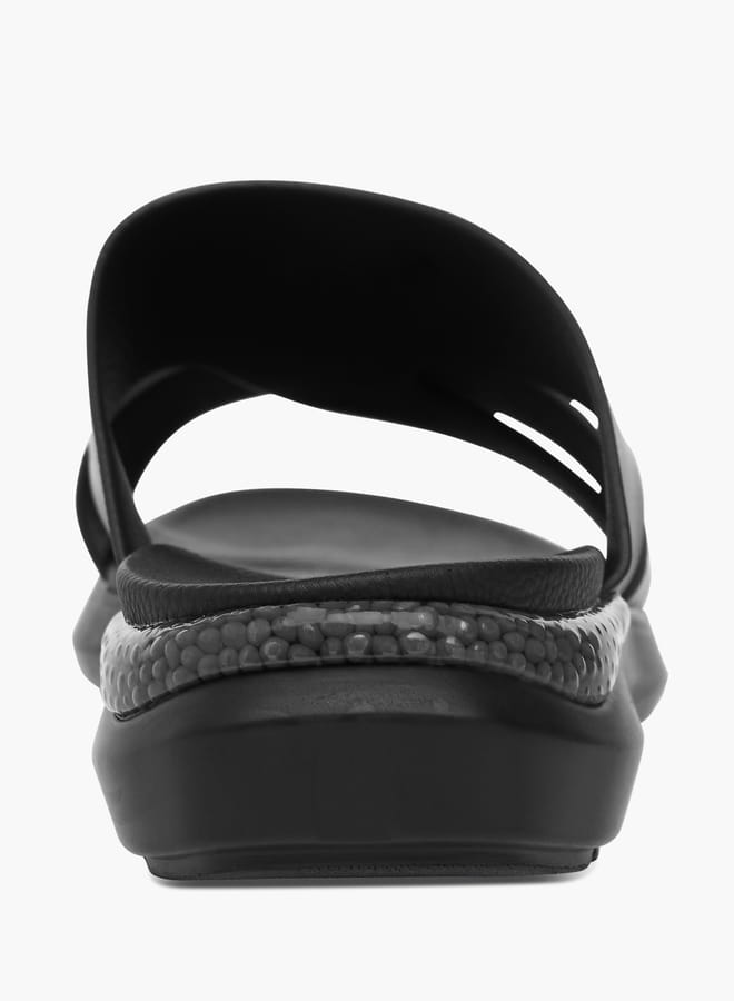 Le Confort Mens Solid Cross Strap Slip-On Sandals  - Image 4