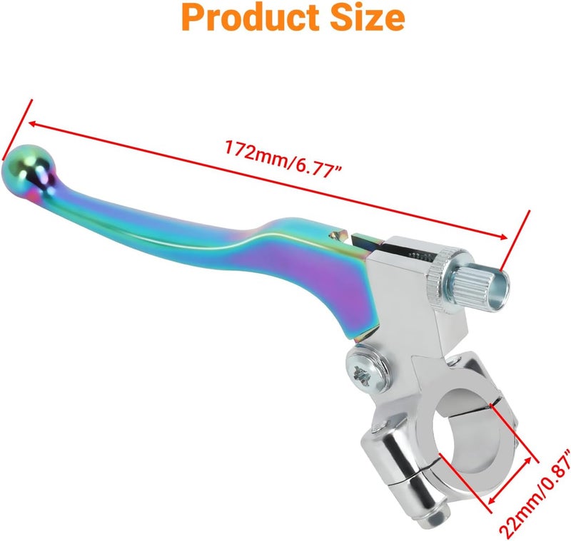 FVRITO Universal Motorcycle Clutch Lever Compatible with 110cc 125cc SSR125 KLX110 CRF50 CRF70 XR70R Tao tao Pit Dirt Bike, 7/8 Handlebar Brake Lever for Coleman CT200U BT200X CC100X Mini Bike Parts - Image 3
