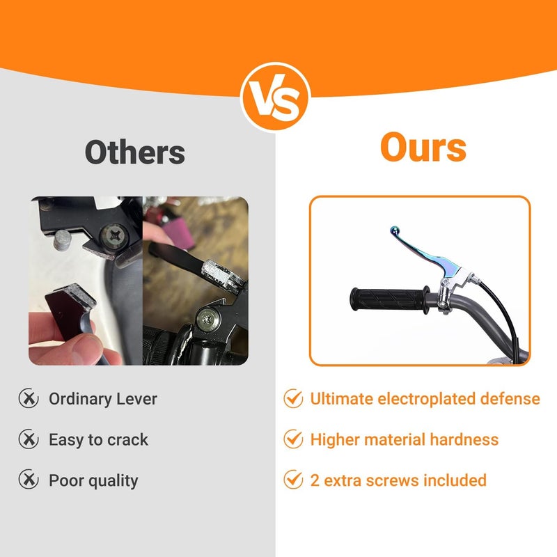 FVRITO Universal Motorcycle Clutch Lever Compatible with 110cc 125cc SSR125 KLX110 CRF50 CRF70 XR70R Tao tao Pit Dirt Bike, 7/8 Handlebar Brake Lever for Coleman CT200U BT200X CC100X Mini Bike Parts - Image 5