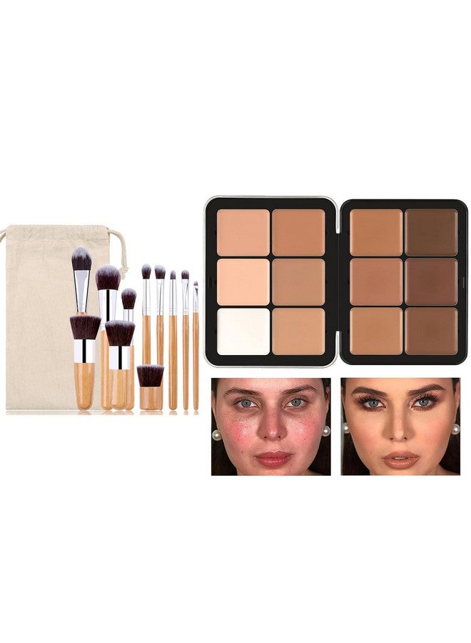 FantasyDay 12 Colors Cream Contour Face Concealer Palette Fantasyday Longlasting Hydrating Full Coverage Conceals Corrects Foundation Camouflage Makeup Set For Correcting Dark Circle Acne Blemish + 11 Brush - Image 2