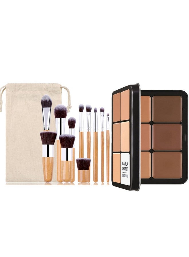 FantasyDay 12 Colors Cream Contour Face Concealer Palette Fantasyday Longlasting Hydrating Full Coverage Conceals Corrects Foundation Camouflage Makeup Set For Correcting Dark Circle Acne Blemish + 11 Brush - Image 3