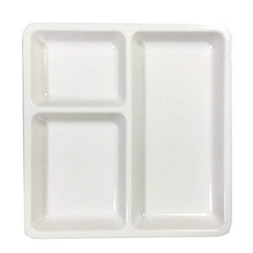 Everbuy 3 in1 Food-Grade Virgin (Microwave-Safe) Kitchen and Dining Diwali Extra Deep Compartment Divided Plate/Thali/Mess Tray Set (Set of -1) (Made in India) - Image 3