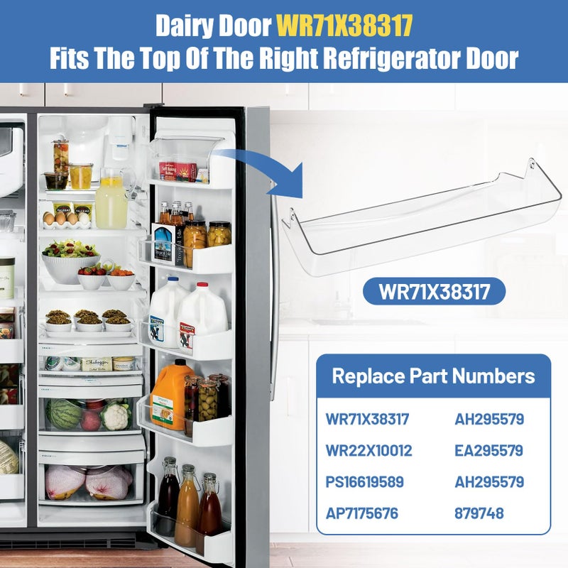 MTZUL WR22X10012 WR71X38317 Refrigerator Dairy Door Compatible With Hotpoint GE Dairy Bin Cover, Refrigerator Door Dairy Replaces AP7175676 AH295579 EA295579 879748 AH295579 PS16619589 - Image 3