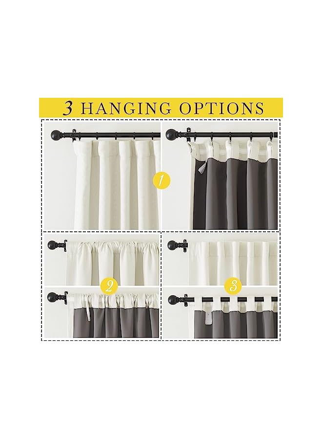 The Bros ستائر سميكة من الكتان الصناعي 100% معتمة لغرفة النوم، ستائر حرارية مانعة للضوء مع طيات دبابيس وعلاج نوافذ عازلة للصوت لغرفة المعيشة، طبيعية، W50 x L84، 1 لوحة - Image 2