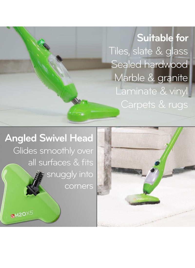 H2O - H2O Mop X5 Basic Floor Mop 5 in 1 Multifunction Hand Held Steam Cleaner for Home Use with 11 Piece Accessory Kit - Image 1