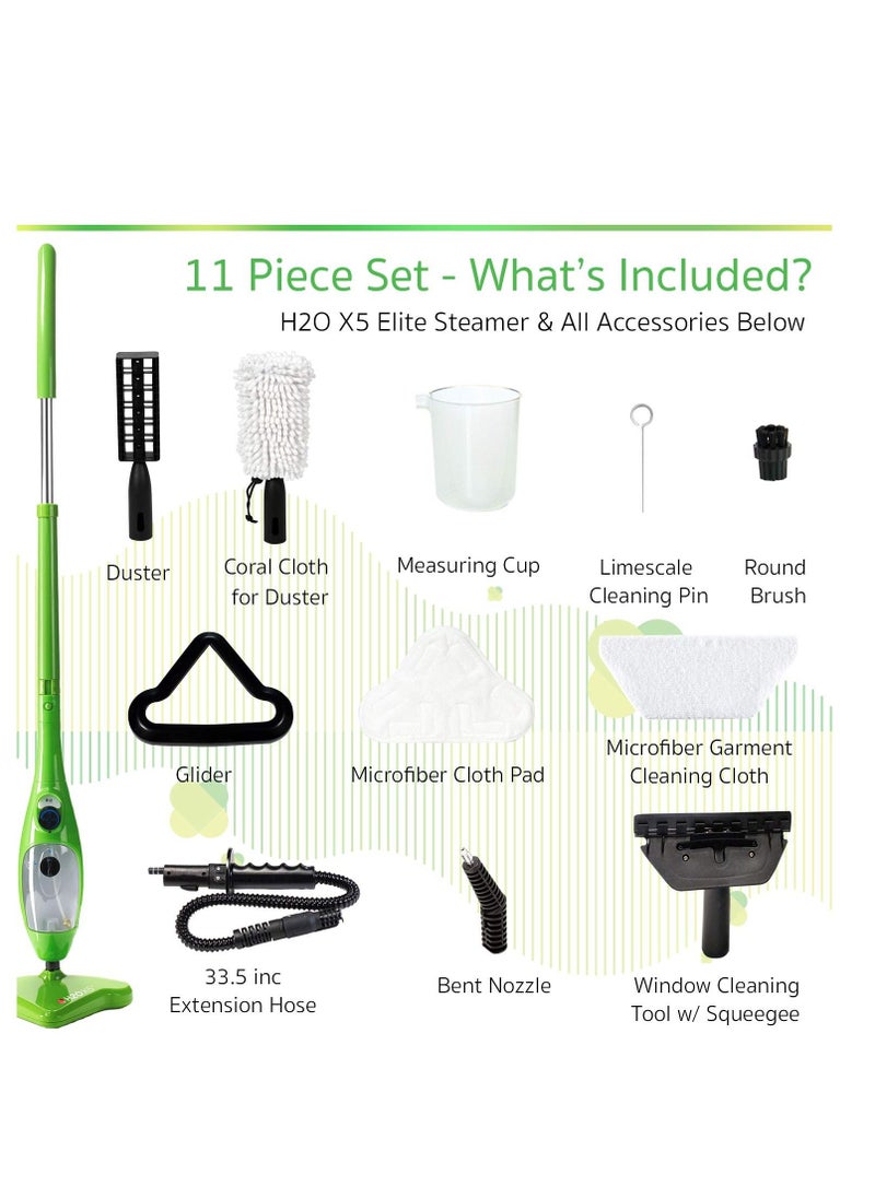 H2O - H2O Mop X5 Basic Floor Mop 5 in 1 Multifunction Hand Held Steam Cleaner for Home Use with 11 Piece Accessory Kit - Image 1
