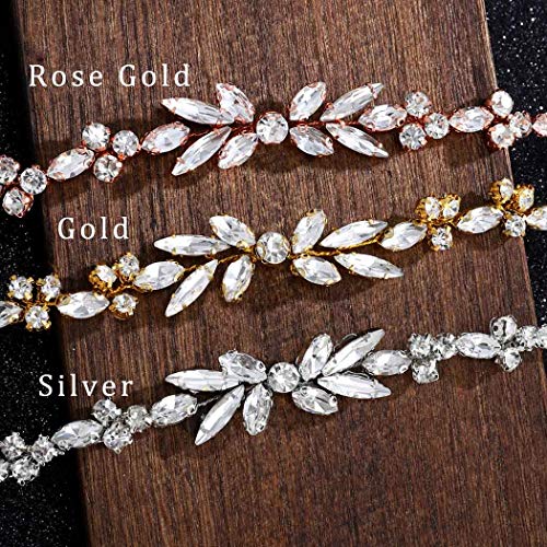 Unicra Wedding Crystal Hair Combs Bridal Headpieces Wedding Hair Accessories for Brides (Gold) - Image 2