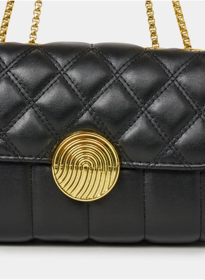 ستايلي Quilted Shoulder Bag with Chain Strap