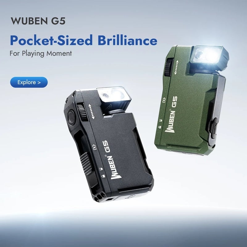 Wuben Multi-Color Magnetic EDC G5 Flashlight 400 Lumen Usb-c Rechargeable Keychain Hands for Camping, Car Repair, Home Use - Image 3