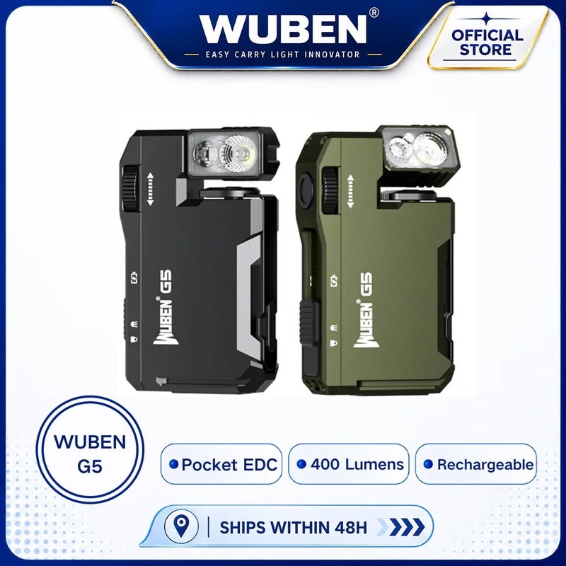 Wuben Multi-Color Magnetic EDC G5 Flashlight 400 Lumen Usb-c Rechargeable Keychain Hands for Camping, Car Repair, Home Use - Image 2