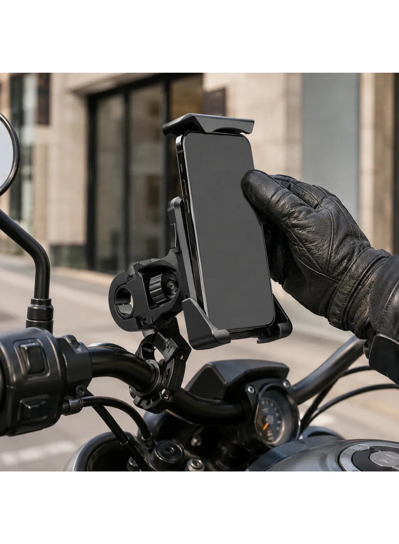 أيرلدوم حامل هاتف شامل للدراجات Earldom EH186 - قابل للدوران بزاوية 360 درجة، يُثبت على مقود الدراجة، يدعم التشغيل بيد واحدة، ويتميز بمشبك آمن ومقاوم للصدمات للهواتف الذكية. - Image 2