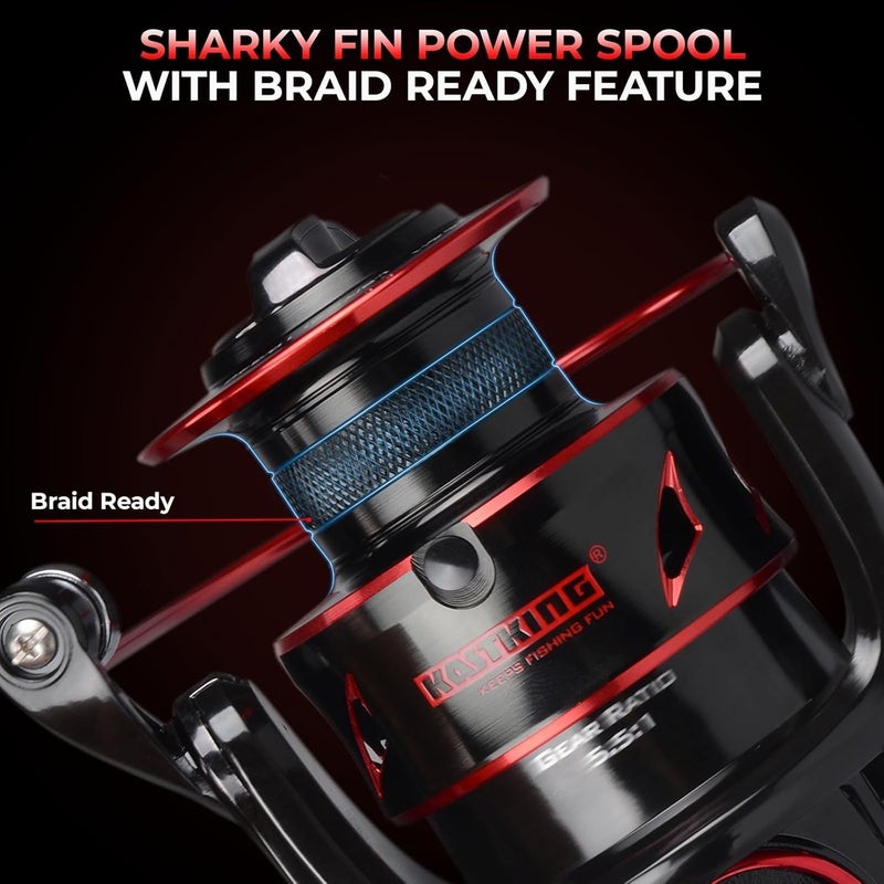 Kastking Sharky Baitfeeder III Spinning Reel 10+1 Shielded Stainless Steel BB - Carbon Fiber Drag for Live Liner Bait Fishing Action - Image 2