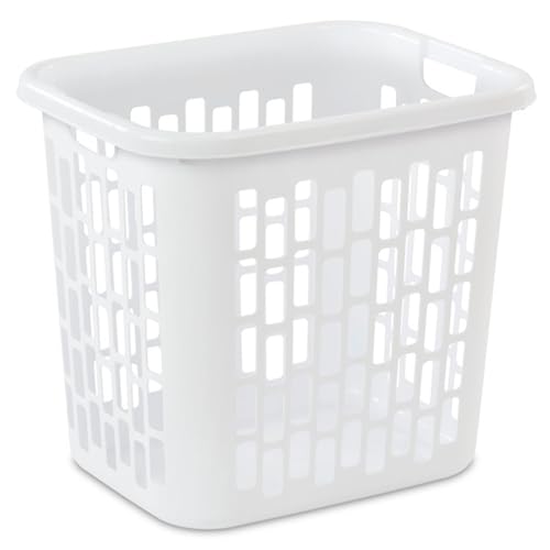 Sterilite Sterilite Easy Carry Laundry Hamper Ventilation Holes and Handles to Carry Clothes Between the Laundry Room and Bedroom Plastic White 4Pack