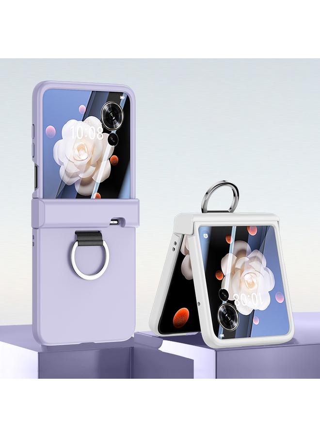 اس-توب جراب لهاتف Honor Magic V Flip مصنوع من الجلد فائق النحافة مع حلقة ومفصلة - Image 3