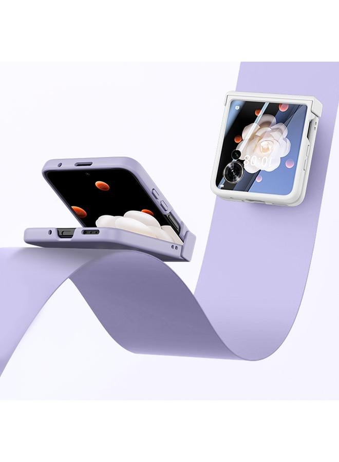 اس-توب جراب لهاتف Honor Magic V Flip مصنوع من الجلد فائق النحافة مع حلقة ومفصلة - Image 4