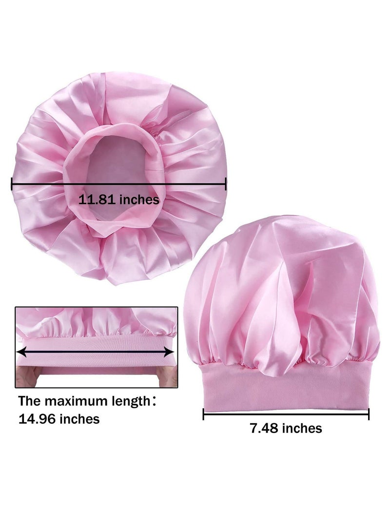 SOLARAE 8 Pieces Sleep Caps Women Satin Bonnets Sleeping Hair Loss Salon Night for Hat Shower - Image 4