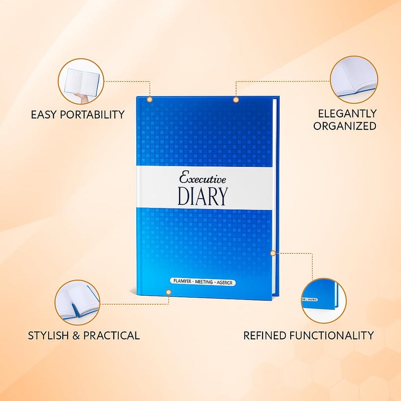 COI A4 240-Page Hardbound Diary | 70 GSM Bleed-Resistant Paper | Daily Planner, Meeting Agenda & Task Organizer | Professional Business Journal for Men & Wome - Image 4