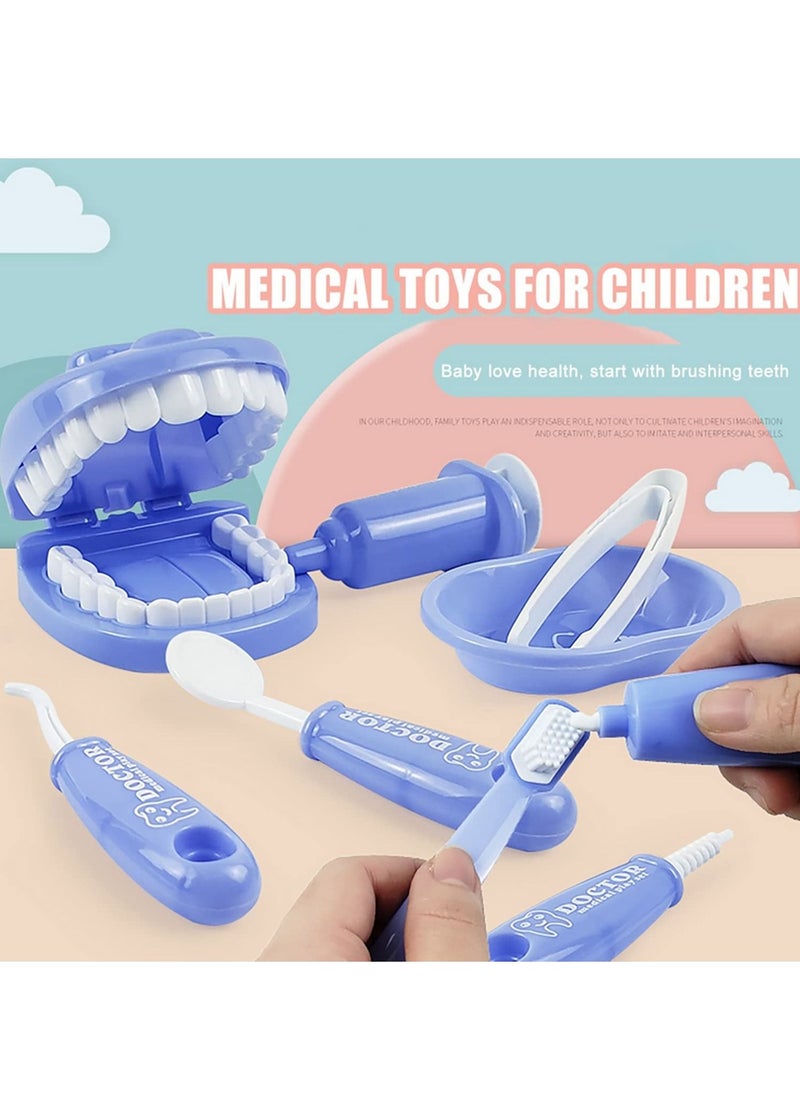 Generic - 9Pcs/Set Kids Brushing Game Educational Dental Scene Toys Teeth Model Preschool Teaching Learning Toy Doctor Playset for Toddlers Costume Role Play - Image 1