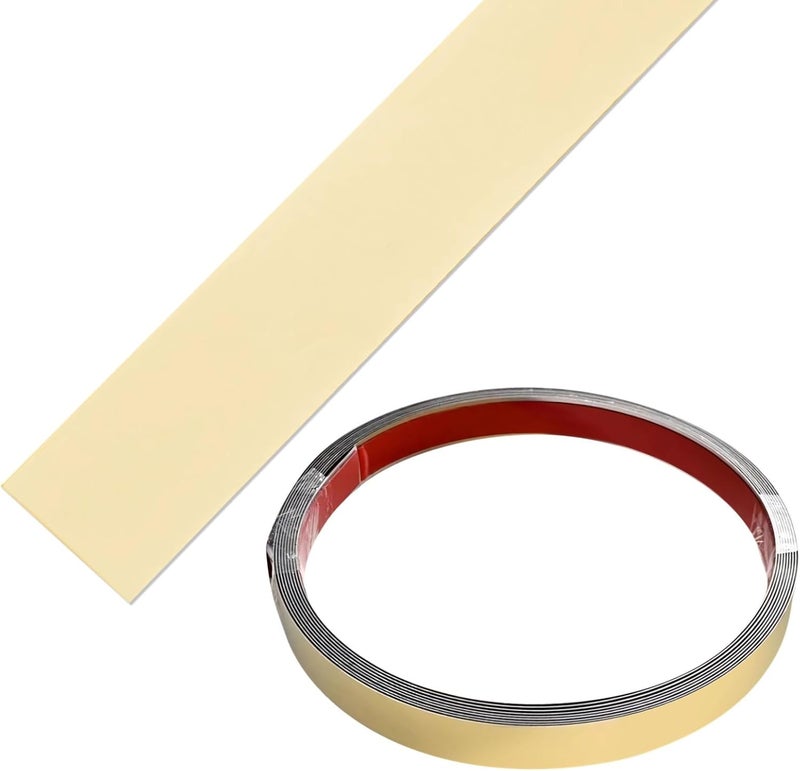 1.57X16.4Ft Self-Adhesive Stainless Steel Wall Trim With Golden Mirror Finish, Decorative Baseboard Border For Tiles, Mirrors, And Floors - Image 1