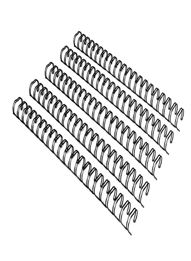 Rayson 2:1 Pitch Double Loop Wire Binding Spines, 3/8 Inch (9.5mm), 21 Loops, Black, Holds 10-70 Sheets, Pack of 100 - Metal Wire Binding Combs for Letter Size Paper - Image 1