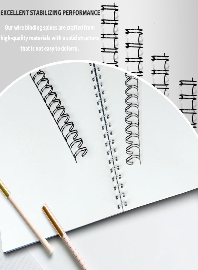 Rayson 2:1 Pitch Double Loop Wire Binding Spines, 3/8 Inch (9.5mm), 21 Loops, Black, Holds 10-70 Sheets, Pack of 100 - Metal Wire Binding Combs for Letter Size Paper - Image 4