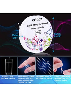 cridoz Stretchy String For Bracelets And Jewelry Making Cridoz 5 Rolls Clear Elastic String Stretch Cord Bead Bracelet String With 2 Pcs Beading Needles For Seed Beads Pony Beads  - Image 4