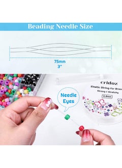 cridoz Stretchy String For Bracelets And Jewelry Making Cridoz 5 Rolls Clear Elastic String Stretch Cord Bead Bracelet String With 2 Pcs Beading Needles For Seed Beads Pony Beads  - Image 5