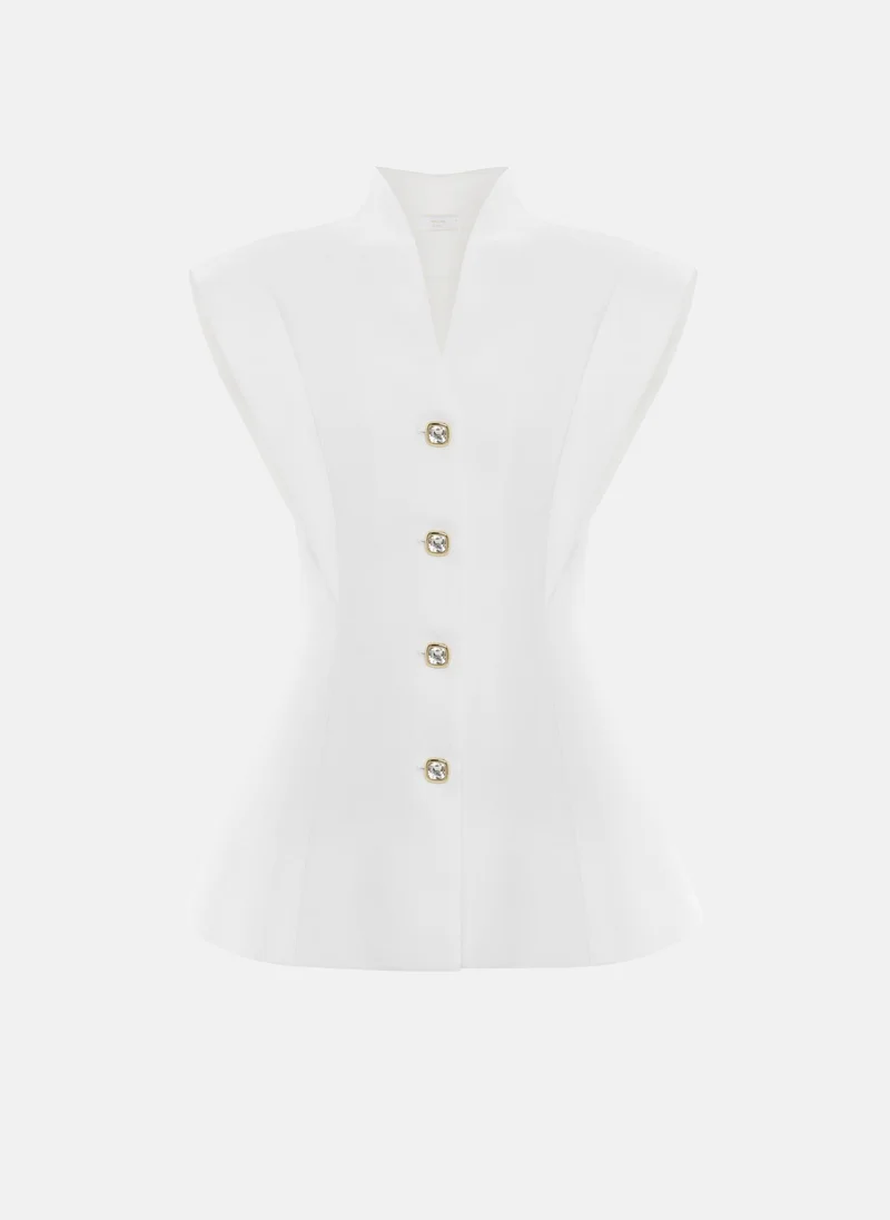 Lichi Fitted waistcoat with accentuated shoulders and peplum