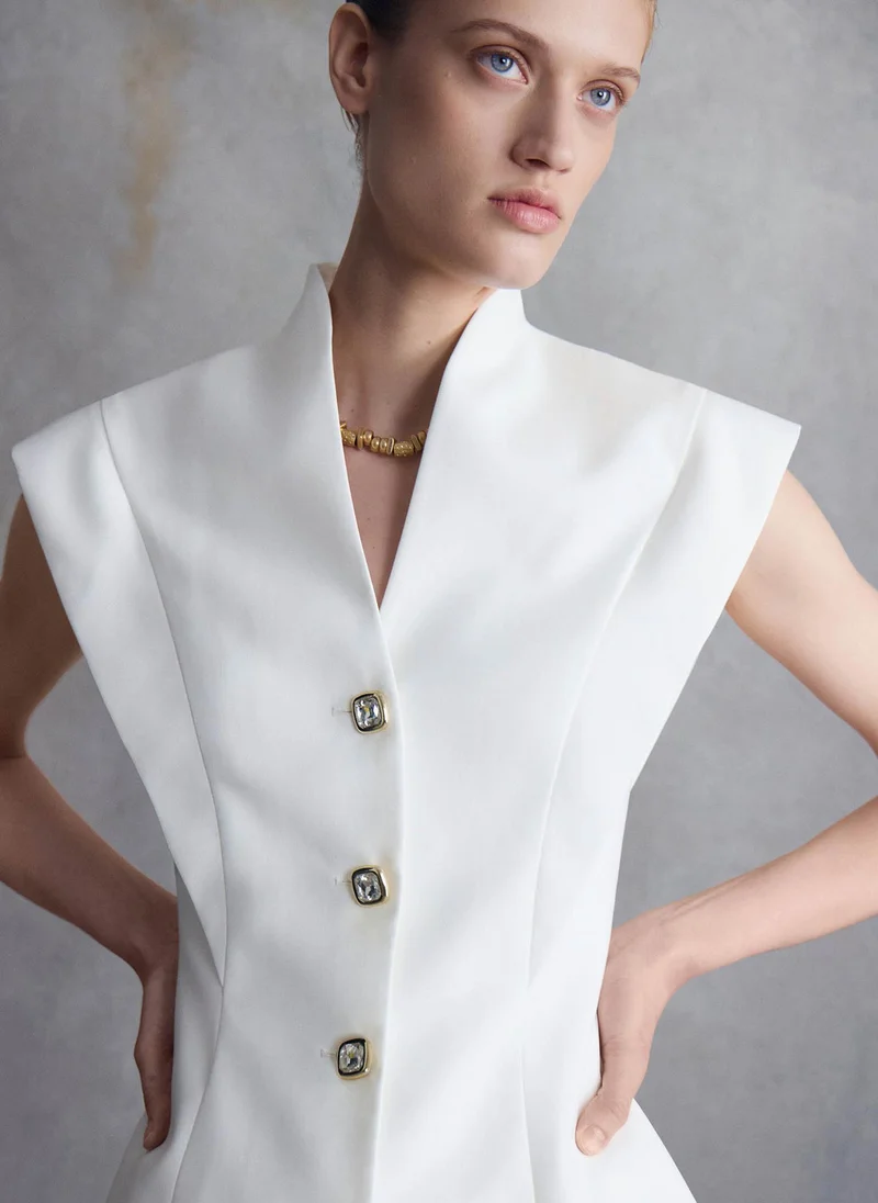 Lichi Fitted waistcoat with accentuated shoulders and peplum
