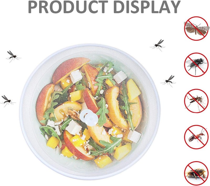 ABOOFAN 2pcs Food Protective Cover Mesh Tent 30cm Diameter White Iron Dining Table Food Protector for Home Kitchen Cover Dust - Image 5