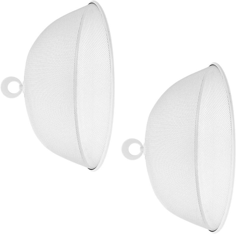 ABOOFAN 2pcs Food Protective Cover Mesh Tent 30cm Diameter White Iron Dining Table Food Protector for Home Kitchen Cover Dust - Image 1